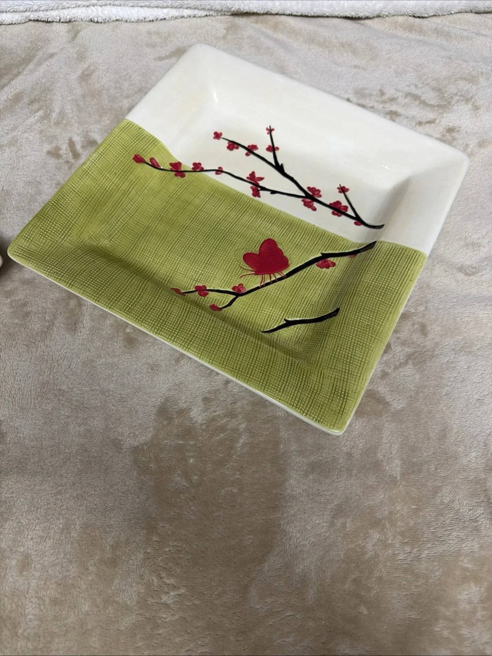 Pier 1 Vtg Sample Porcelain Square Ceramic Serving Plates - Set of 2